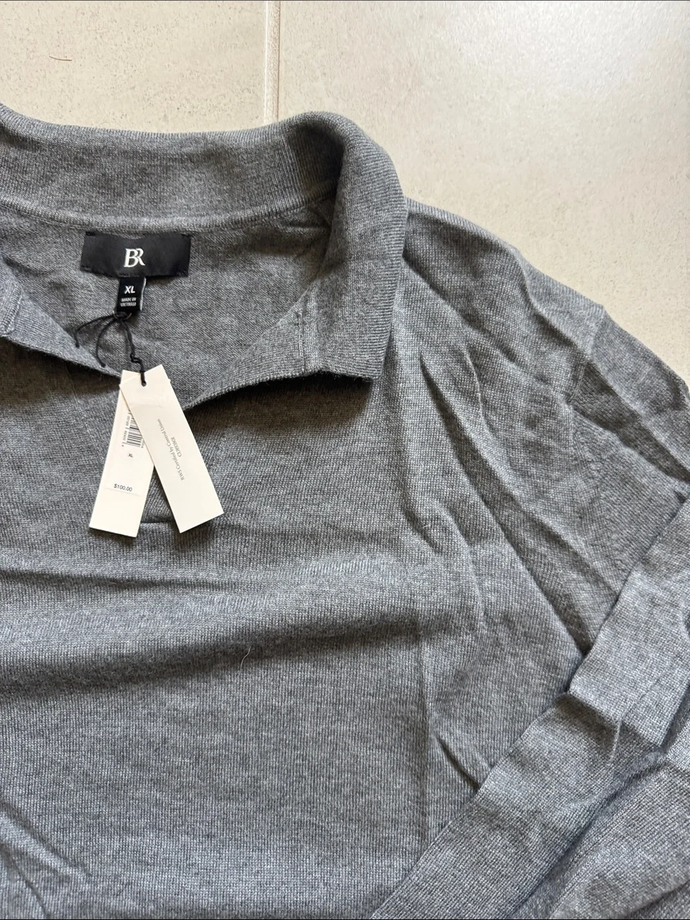 Banana Republic Men's Dark Gray V-Neck Sweater